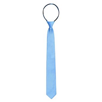 Men's Pretied Solid Color Zipper Neck Tie Adjustable Strap Skinny Tie