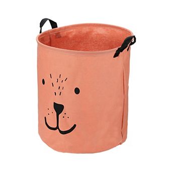 1 pc 40l Foldable Cylindrical Laundry Basket For Laundry Room Orange 15.75"x13.78"