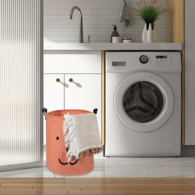 1 Pcs 40l Foldable Cylindrical Laundry Basket For Laundry Room Orange 15.75"x13.78"