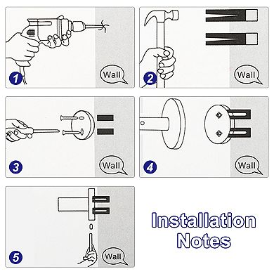 5pcs Bathroom Hardware Set, 15.7 Inch Towel Bar Set, Toilet Paper Holder, 2 Towel Hooks