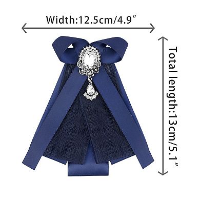 Women's Bow Brooch Rhinestoneand Pearl Ribbon Neck Tie Accessories Bow Tie