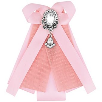 Women's Bow Brooch Rhinestoneand Pearl Ribbon Neck Tie Accessories Bow Tie