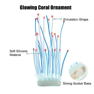 Aquarium Simulation Coral Sea Urchins Silicone Fluorescent Coral Glow Ornaments Fish Tank