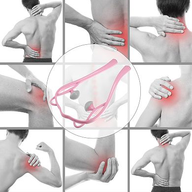 Handheld Neck Massager With Two Trigger Points For Neck Shoulder Muscle Pain Ease Pp Tpr Pink Gray