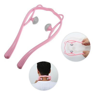 Handheld Neck Massager With Two Trigger Points For Neck Shoulder Muscle Pain Ease Pp Tpr Pink Gray