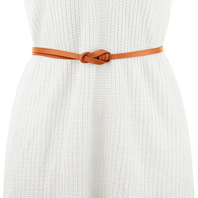 princess polly baby blue dress Women's Leather Skinny Belt For Dress Adjustable Knotted Thin Waist Belts  For Ladies