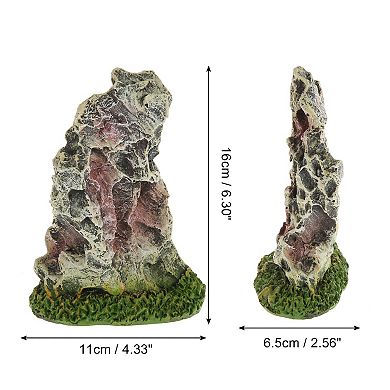Aquarium Landscape Mountain Decoration Artificial Aquatic Terrariums Stone White Green 6.30" Height