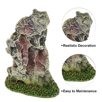 Aquarium Landscape Mountain Decoration Artificial Aquatic Terrariums Stone White Green 6.30" Height
