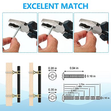 10pcs Kitchen Cabinet Handles Brushed Brass Hardware 6.3inch Hole Centers Cupboard Drawer Pulls