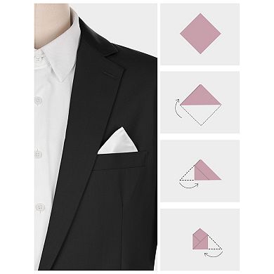 Pocket Squares For Men, Silk Shiny Solid Color Foldable Handkerchiefs