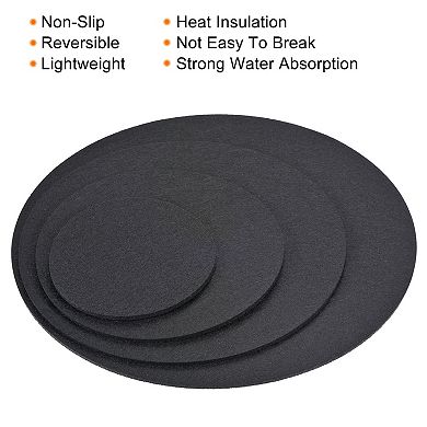 4" 6" 8" 10" Round Plant Coasters Felt Reversible Pad Mat, 8 In 1 Set