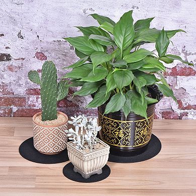 4" 6" 8" 10" Round Plant Coasters Felt Reversible Pad Mat, 8 In 1 Set