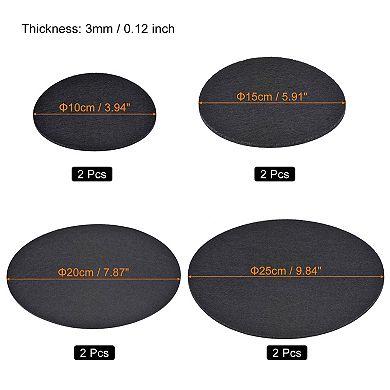 4" 6" 8" 10" Round Plant Coasters Felt Reversible Pad Mat, 8 In 1 Set