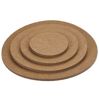 4" 6" 8" 10" Round Plant Coasters Felt Reversible Pad Mat, 8 in 1 Set