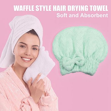 Hair Drying Soft Absorbent Towel Cap for After Bath or Shower