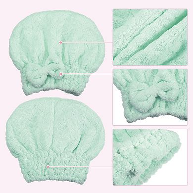 Hair Drying Soft Absorbent Towel Cap for After Bath or Shower