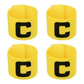 11.8x2.8" Soccer Captain Armband, Nylon Elastic Protective Arm Badge, 4 Pack