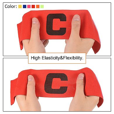 11.8x2.8" Soccer Captain Armband, Nylon Elastic Protective Arm Badge, 4 Pack