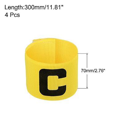 11.8x2.8" Soccer Captain Armband, Nylon Elastic Protective Arm Badge, 4 Pack