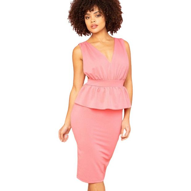 Peplum midi dress best sale