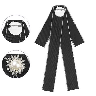 Women's Bow Brooches Pre-tied Ribbon Elegant Brooch Pin Bow Tie