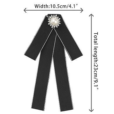 Women's Bow Brooches Pre-tied Ribbon Elegant Brooch Pin Bow Tie