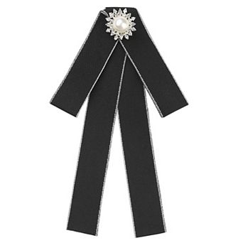 Women's Bow Brooches Pre-tied Ribbon Elegant Brooch Pin Bow Tie