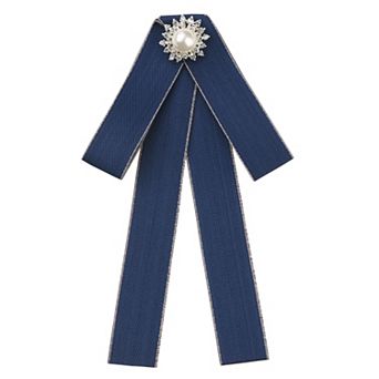 Women's Bow Brooches Pre-tied Ribbon Elegant Brooch Pin Bow Tie