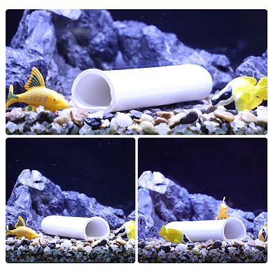 Aquarium Decorations Ceramic Cave Hiding Rock Cave For Fish White 5.39"x1.85"x1.34"