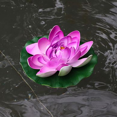 4 Pcs Garden Ponds Pool Decoration Artificial Lotus Flower Yellow Purple White Light Pink