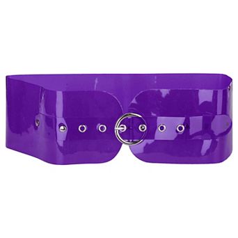 Women Clear Waist Belts, Wide Transparent Round Buckle Waistband Belt for Dress