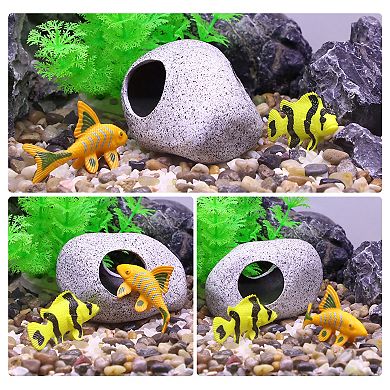 Fish Tank For Aquatic Pets To Breed Play Rest Aquarium Hideaway Rock Cave Ceramic