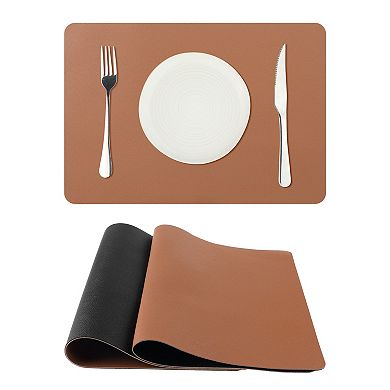 Placemats Set Of 2, Faux Leather Kitchen Easy To Clean Table Mats Place Mats