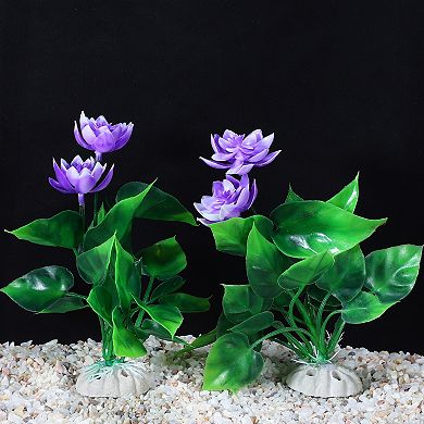 2pcs Fish Tank Aquarium Decorations Plants Pe Ceramics Plants For Aquarium Decor 5.91"
