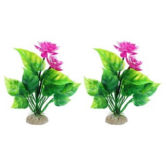 2 pc Fish Tank Aquarium Decorations Plants Pe Ceramics Plants For Aquarium Decor 5.91"