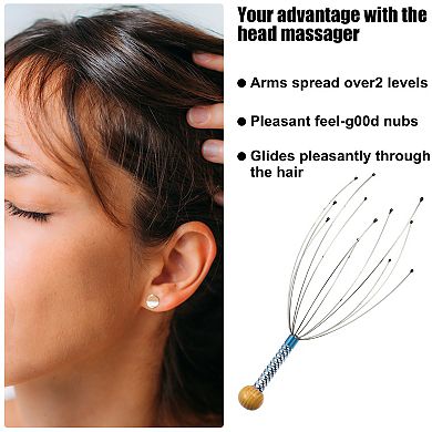 Head Massager Scalp Massager 20 Fingers Head Scratcher For Head Body Relaxing