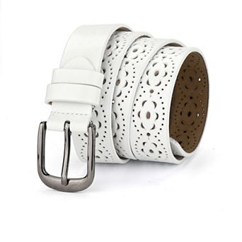 Hollow Floral Retro Vintage Faux Leather Belt With Buckle for Women