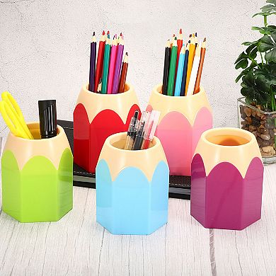 Pencil Holder Pen Holder For Desk Organizer Pencil Shape, 4 Pack