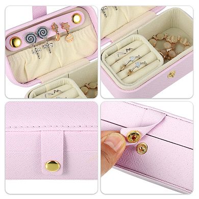 Mini Square Jewelry Box Jewelry Organizer Box For Travel For Trip Black 1 Pcs