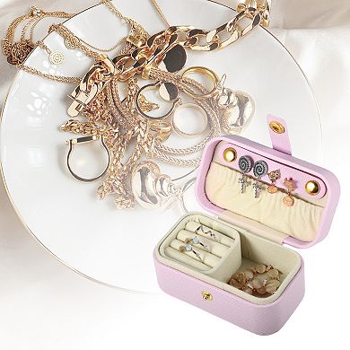 Mini Square Jewelry Box Jewelry Organizer Box For Travel For Trip Black 1 Pcs