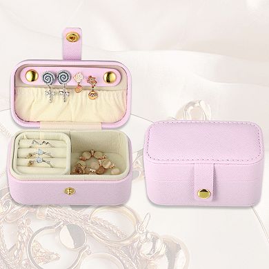 Mini Square Jewelry Box Jewelry Organizer Box For Travel For Trip Black 1 Pcs