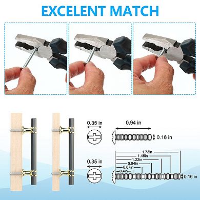 5pcs Kitchen Cabinet Handles Brushed Brass Hardware 6.3inch Hole Centers Cupboard Drawer Pulls