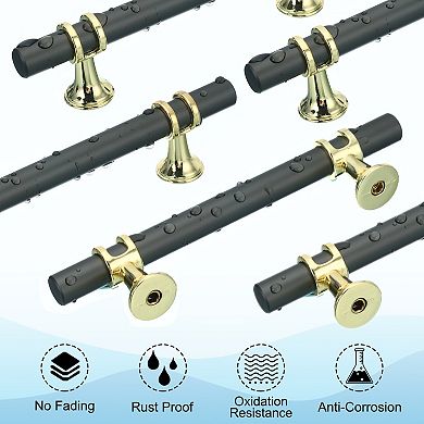 5pcs Kitchen Cabinet Handles Brushed Brass Hardware 6.3inch Hole Centers Cupboard Drawer Pulls
