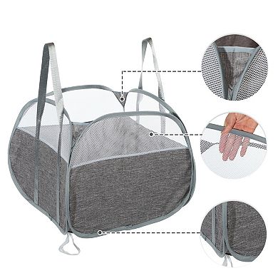 1 Pcs 90l Folding Laundry Basket Breathable Hamper Basket For Bathroom