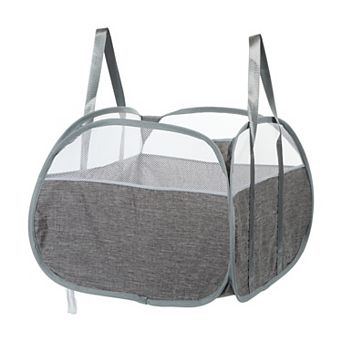 1 pc 90l Folding Laundry Basket Breathable Hamper Basket For Bathroom