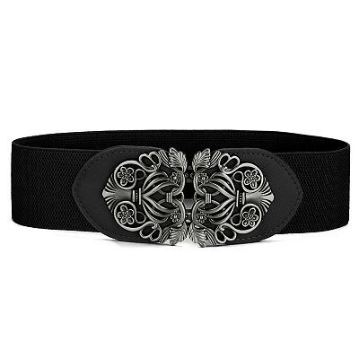Knot Woven Metal Interlocking Buckle Elastic Waist Cinch Belt Band