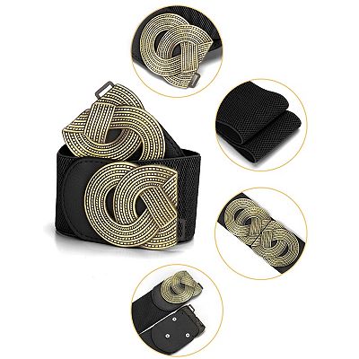 Knot Woven Metal Interlocking Buckle Elastic Waist Cinch  display picture 1