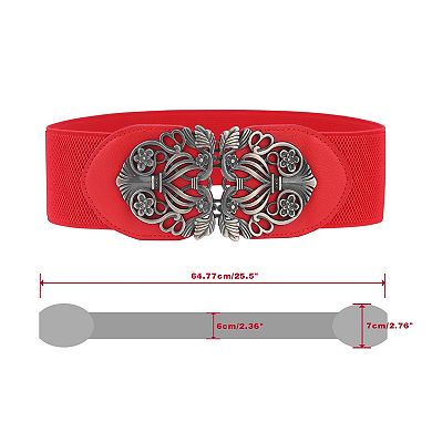 Knot Woven Metal Interlocking Buckle Elastic Waist Cinch Belt Band