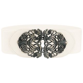 Knot Woven Metal Interlocking Buckle Elastic Waist Cinch Belt Band