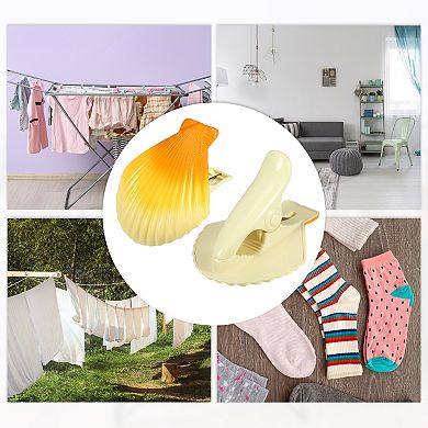 4 Pcs Shell Abs Metal Clothespins For Clothes Craft Pictures Party